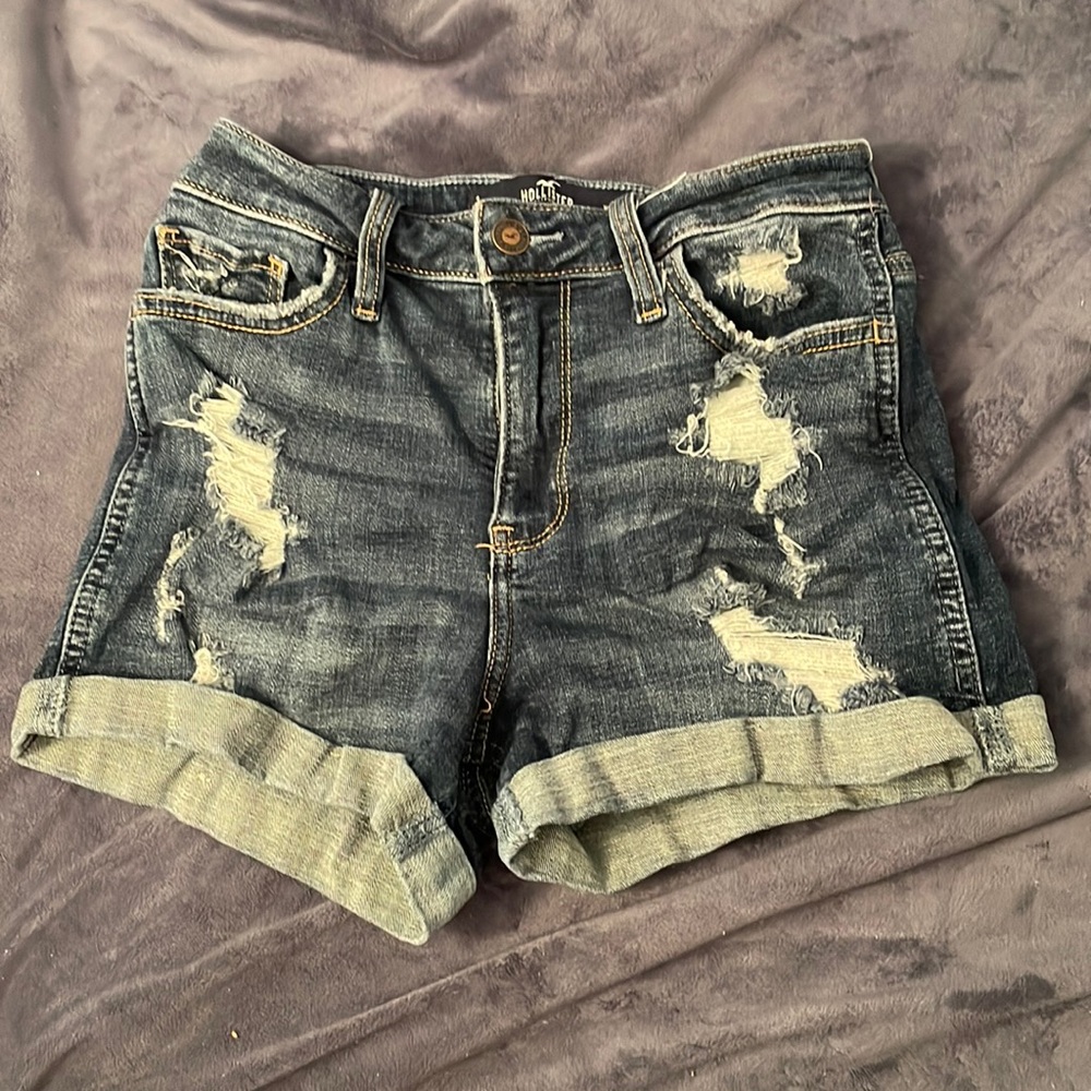 Hollister distressed jean shorts